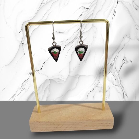 Chocolate Cake Earrings (2-A024) - Earrings/Jewelry for Women - Picture 4 of 7